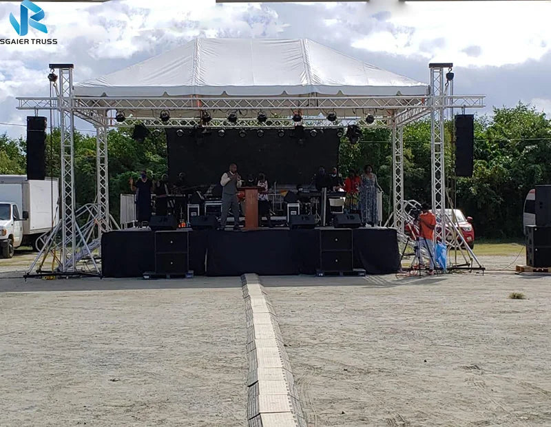 Outdoor Event Band Show Lighting Aluminum Stage Truss With Tent Roof