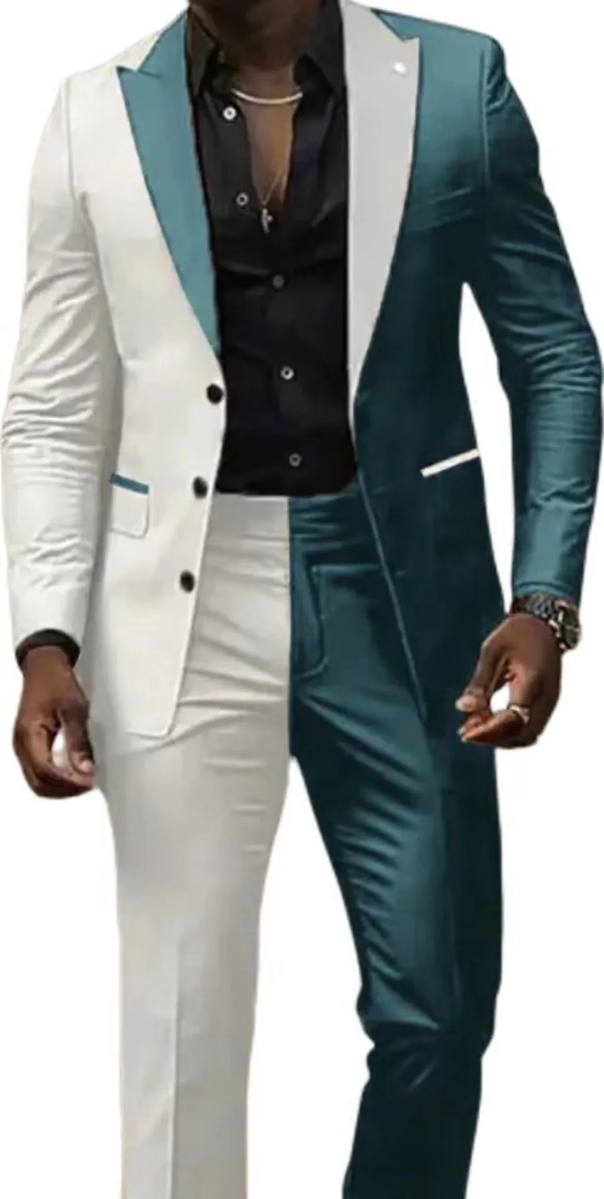 Two Color  Men's Suits 2 Pieces Blazer and Pants Set Single Breasted  Groomsmen Party