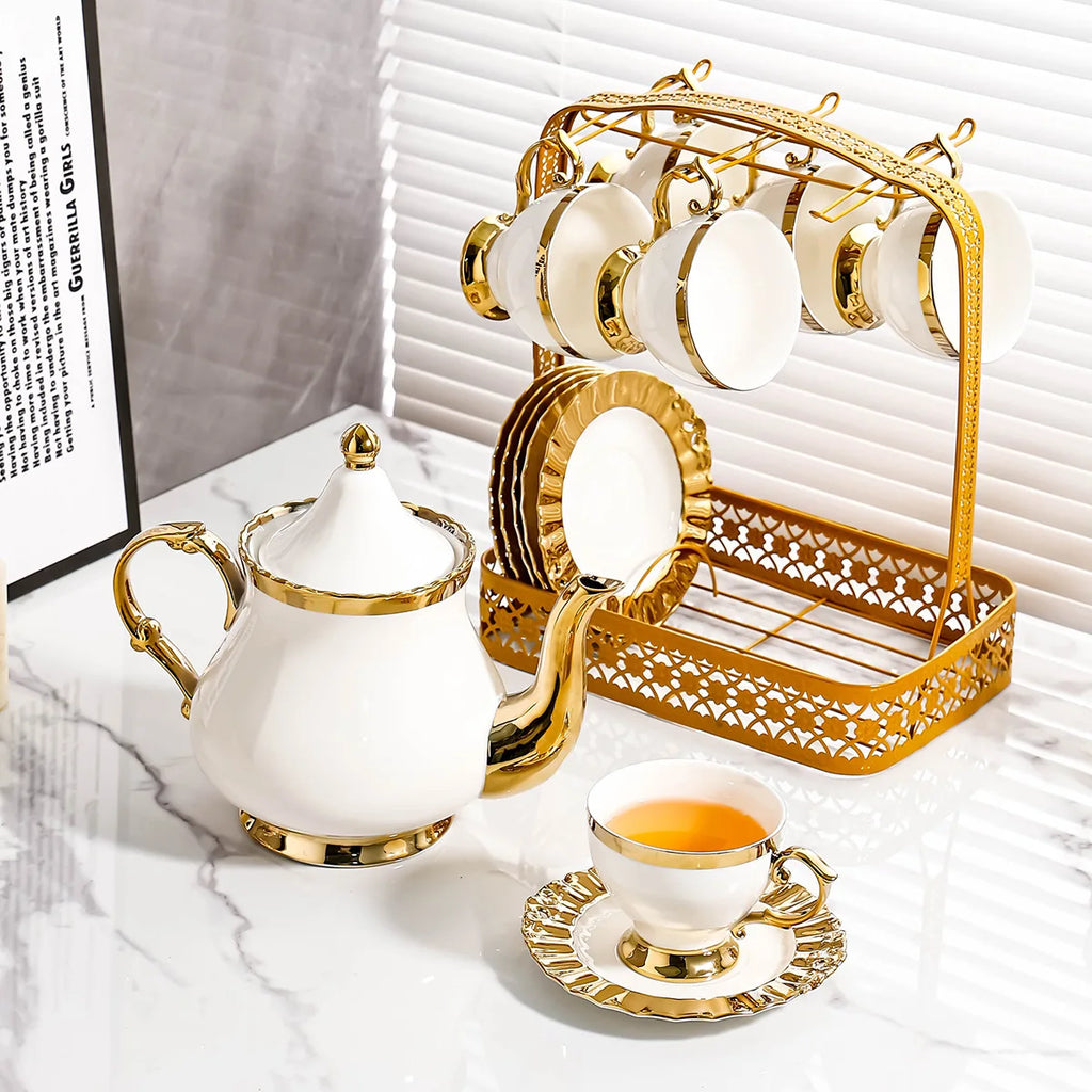 Modern European Style Ceramic Coffee Mug Set - Luxury Office Coffee Cups Elegant Exquisite Home Gift Ideas