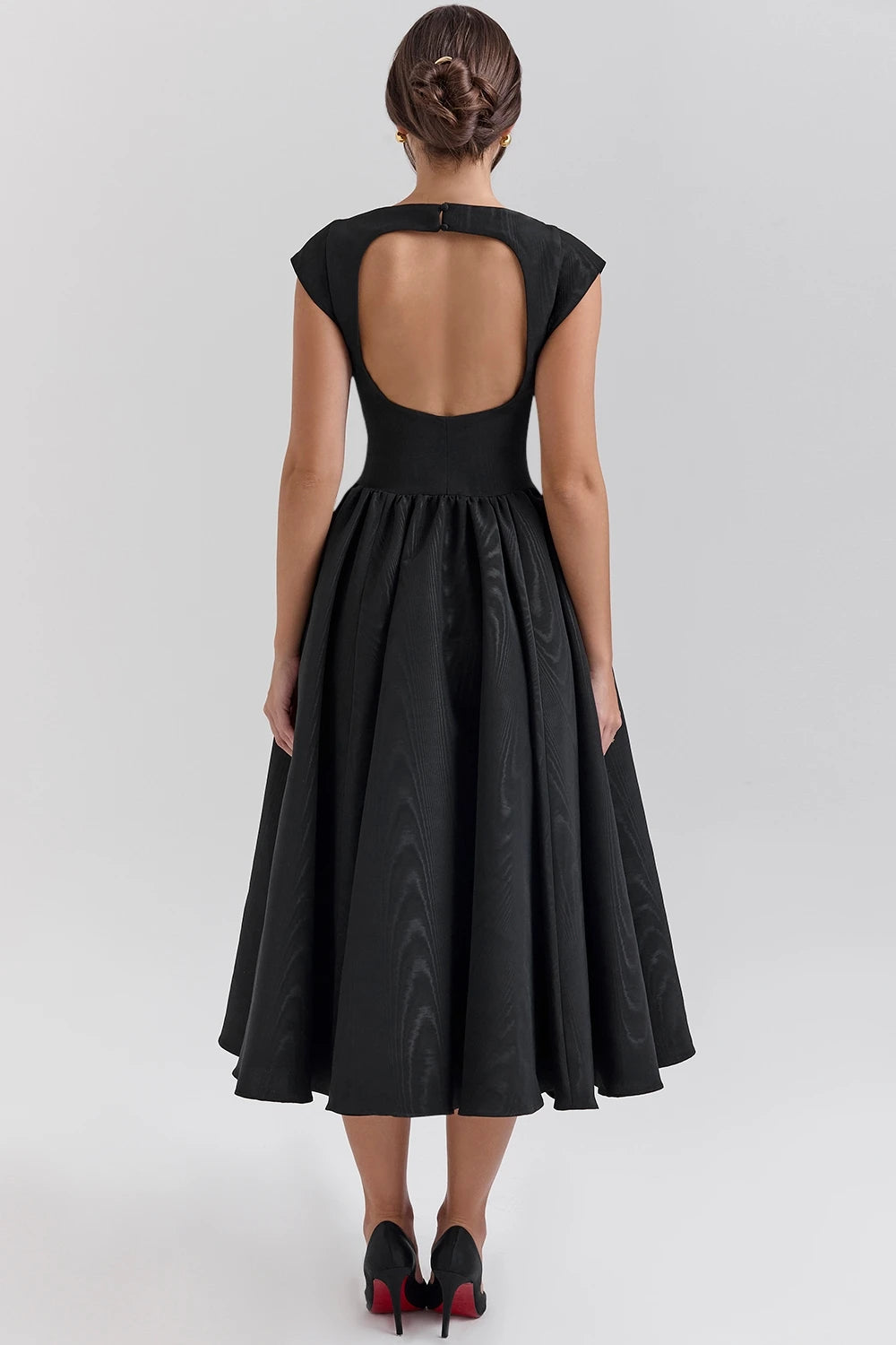 CHNMR French Elegant Solid O-neck Sleeveless Women A-line Long Dress Sexy Ruffle High Street Lady Dresses Casual Female Vestidos
