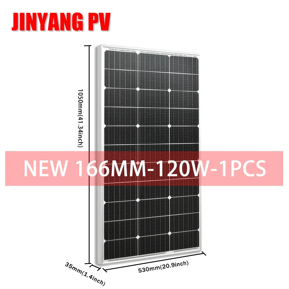 12V Solar Panel 120w 240W 18V Rigid Solar Panels 25 Year Photovoltaic Monocrystalline Cell 12V Battery Charge For Camping