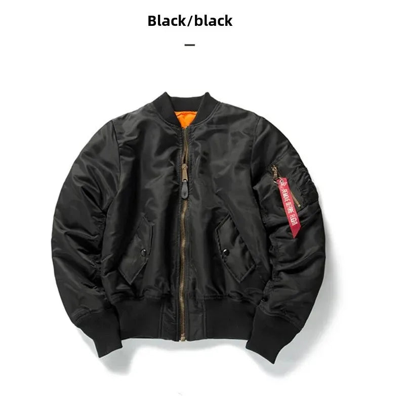 American Style Thickened Baseball Uniform Autumn Winter Army Green MA-1 Bomber Jacket Plus Size Stand Collar Work Jacket For Men