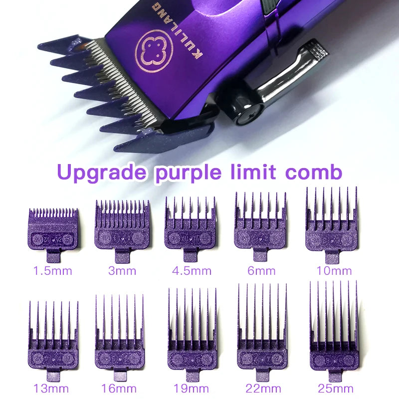 Kulilang R77F Professional Hair Cutting Machine Electric Hair Clipper Titanium Plated FADE Blade Men's Hairstyles Salon 7200RPM