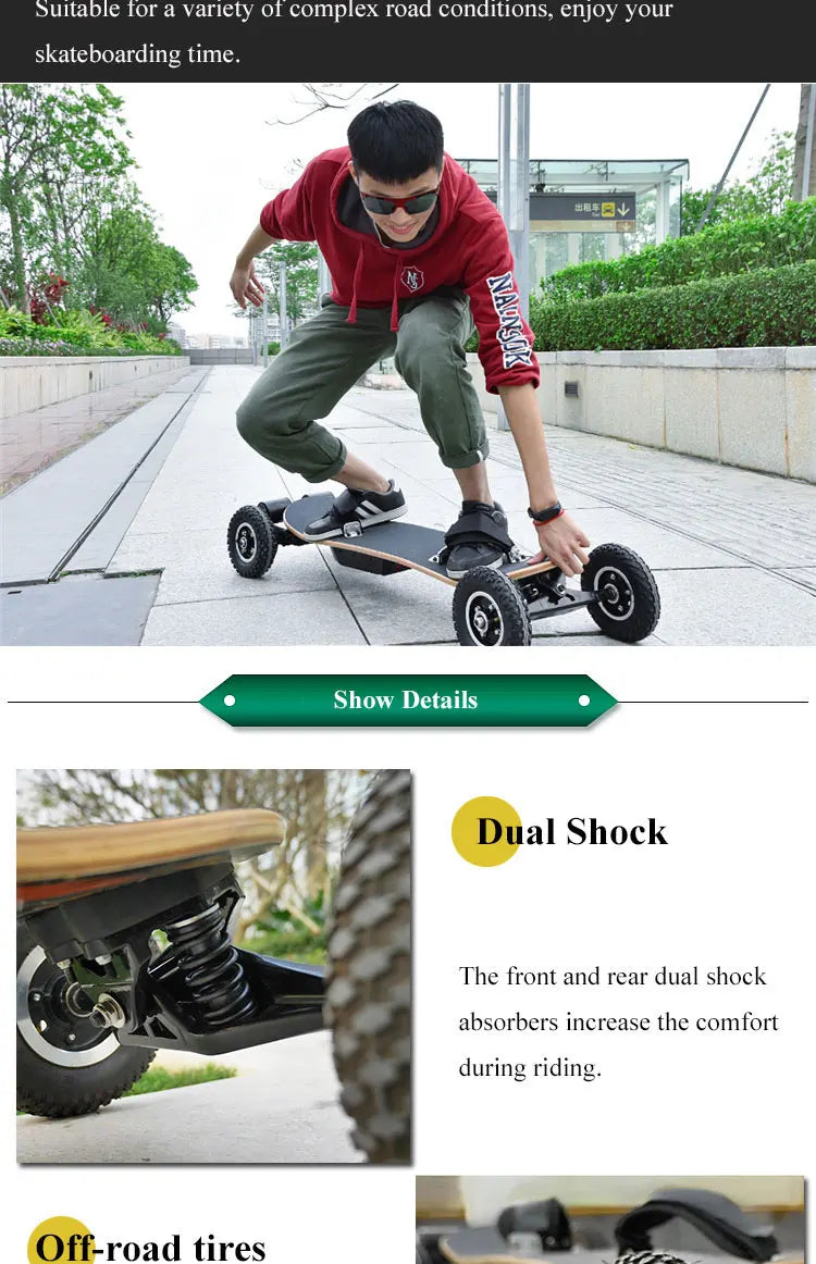 800w 700w Kit Electric Skateboard Motor Off-road with Lights Elektro-skateboard Motor-kit