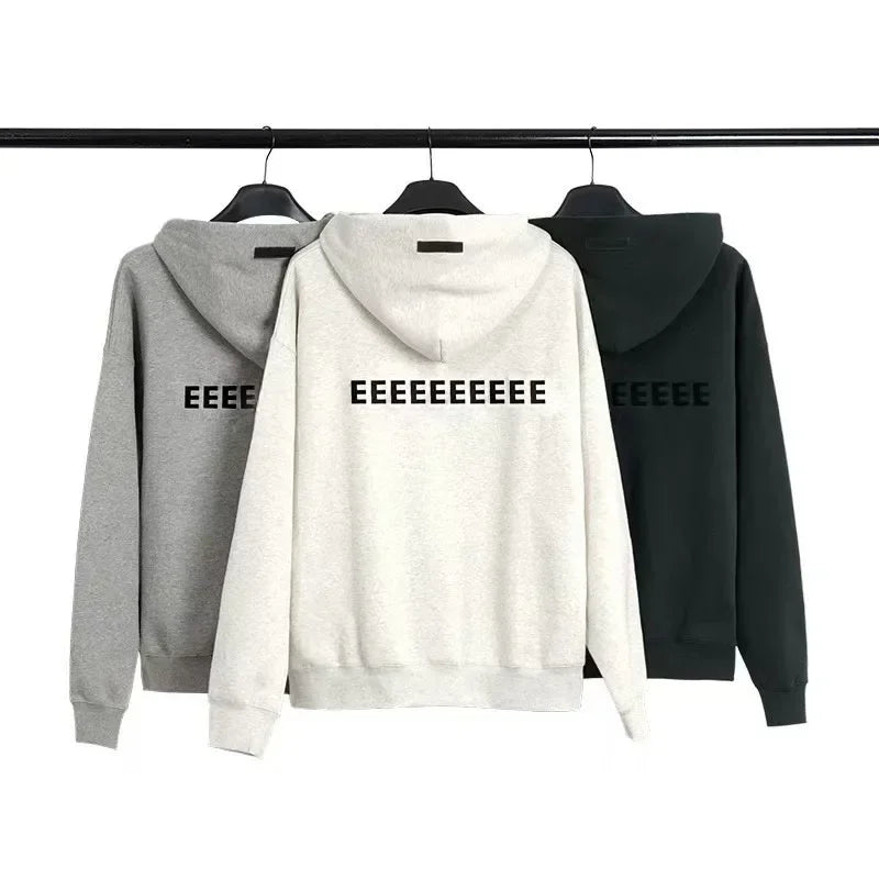 Fashion Double Line Matching Set Men's Drawstring Pants Luxury Design Plush Letter Pants High Street Couple Oversized Pants Set