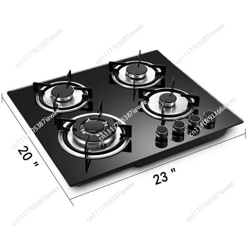 Multi-head furnace 4 glass four-head embedded gas stove Multi-head furnace Liquefied coal Natural gas Fire gas