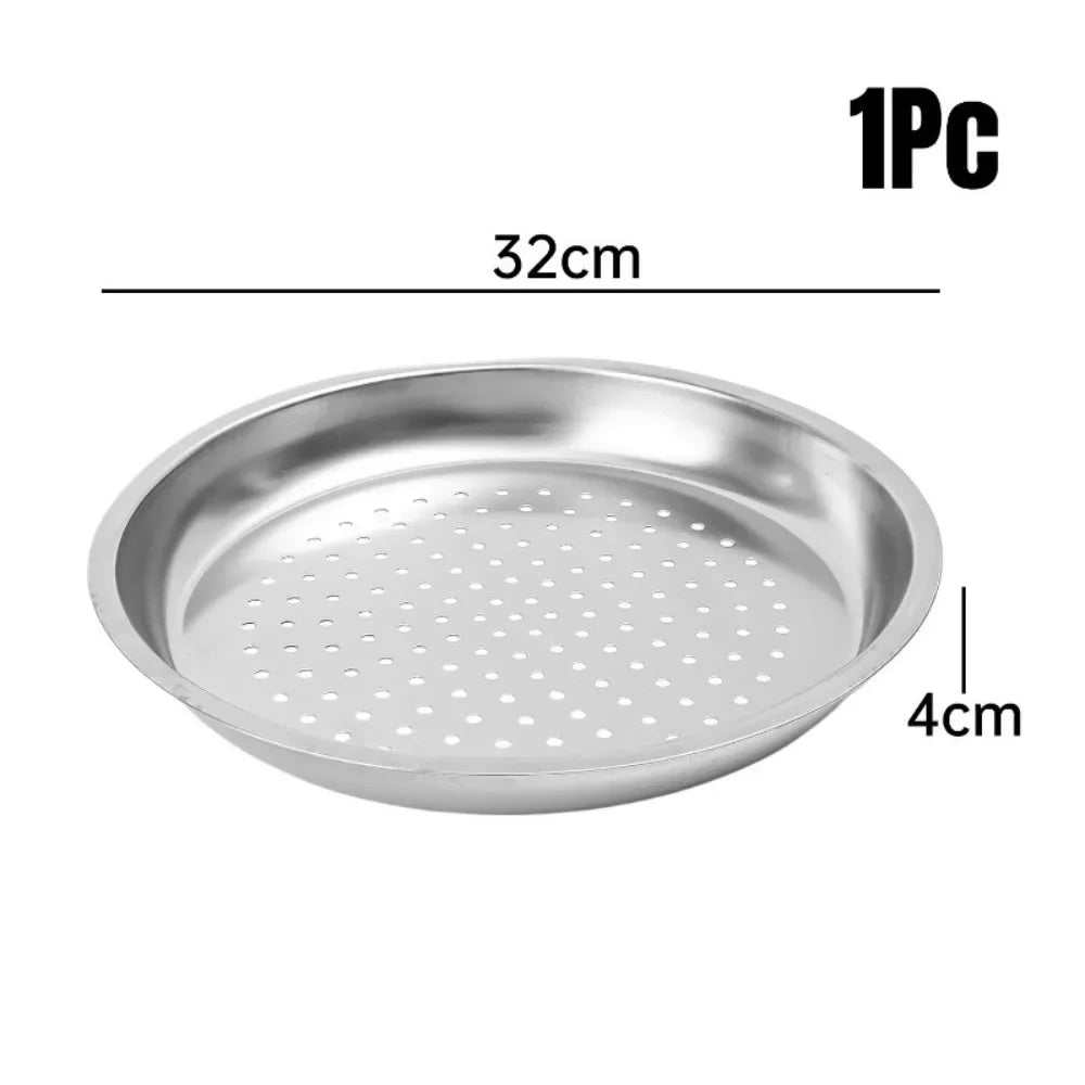 New 28/30/32/34cm Durable Dumplings Fish Steaming Tray Cooking Gadgets Thickened Steamer Stainless Steel Kitchen Wok