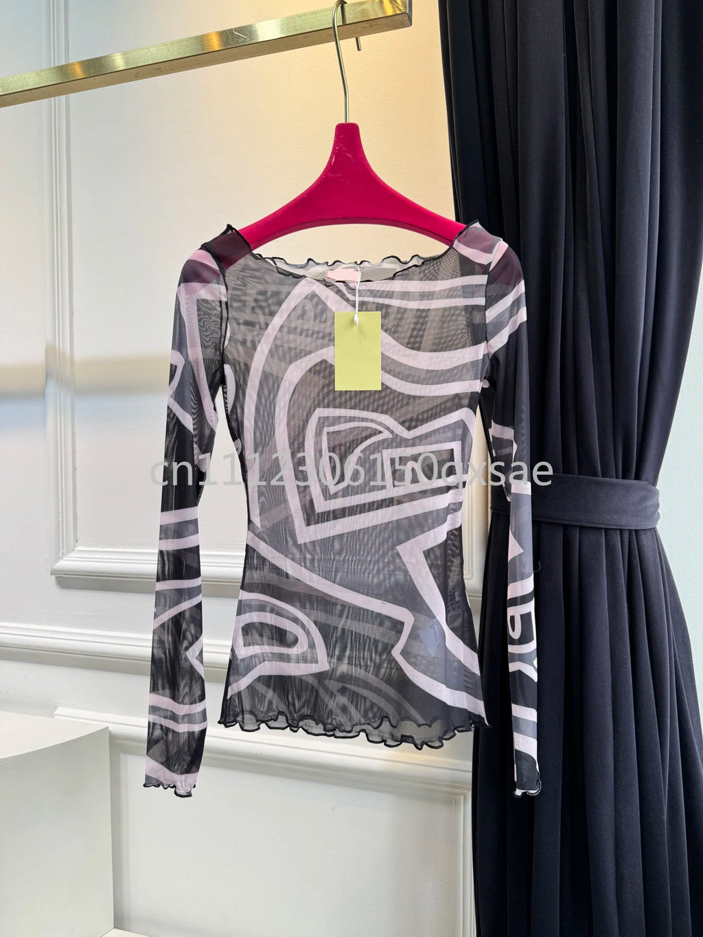 Fashion Design Women's Blue Mesh Dresses with Designer Signature Letter Logo Skirts Luxury Brand Women's Sexy Mesh Beachwear