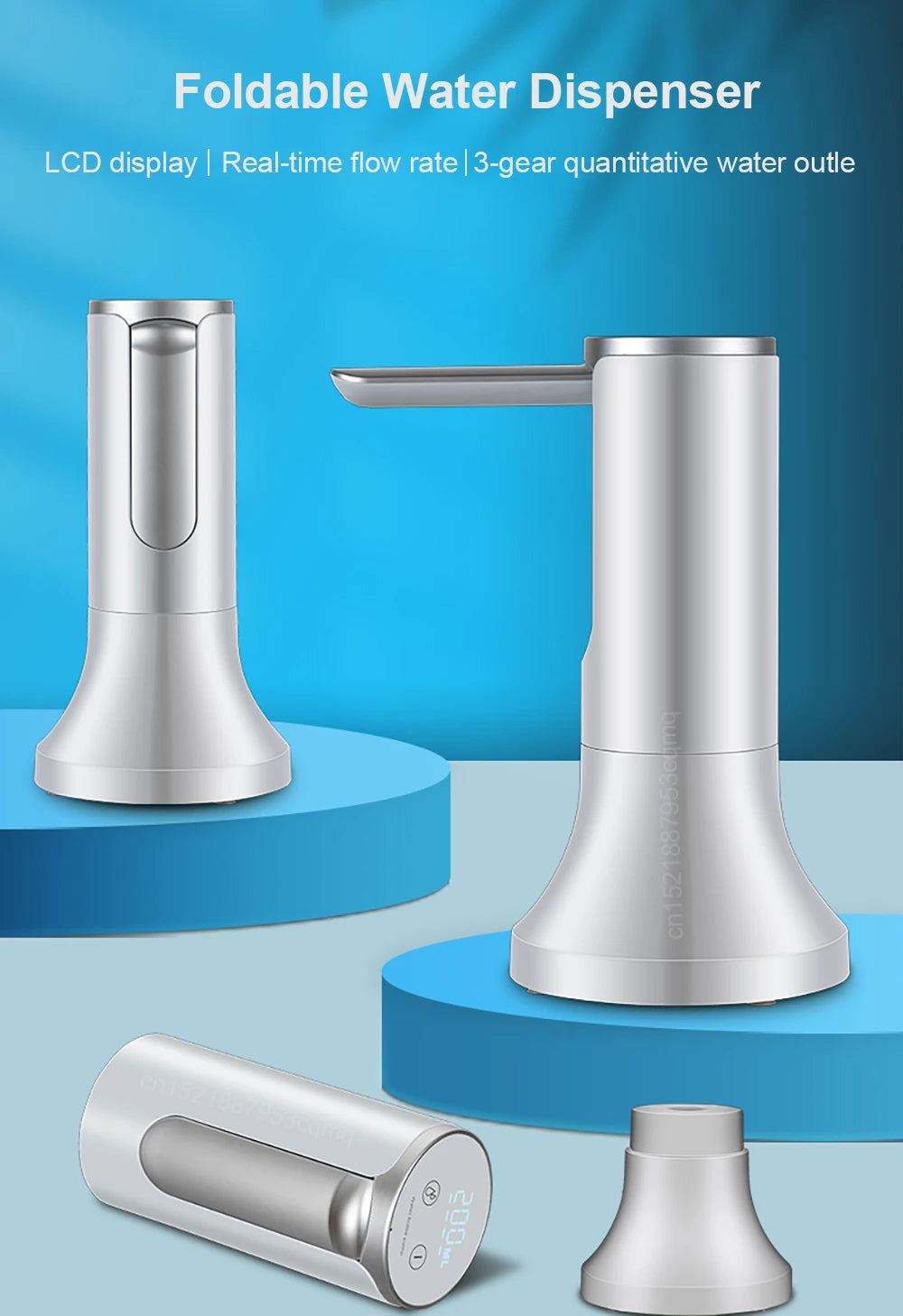 Electric Water Gallon Pump Automatic Water Pump 19 Liters Foldable Desktop Water Bottle Pump USB Rechargeable Water Dispenser