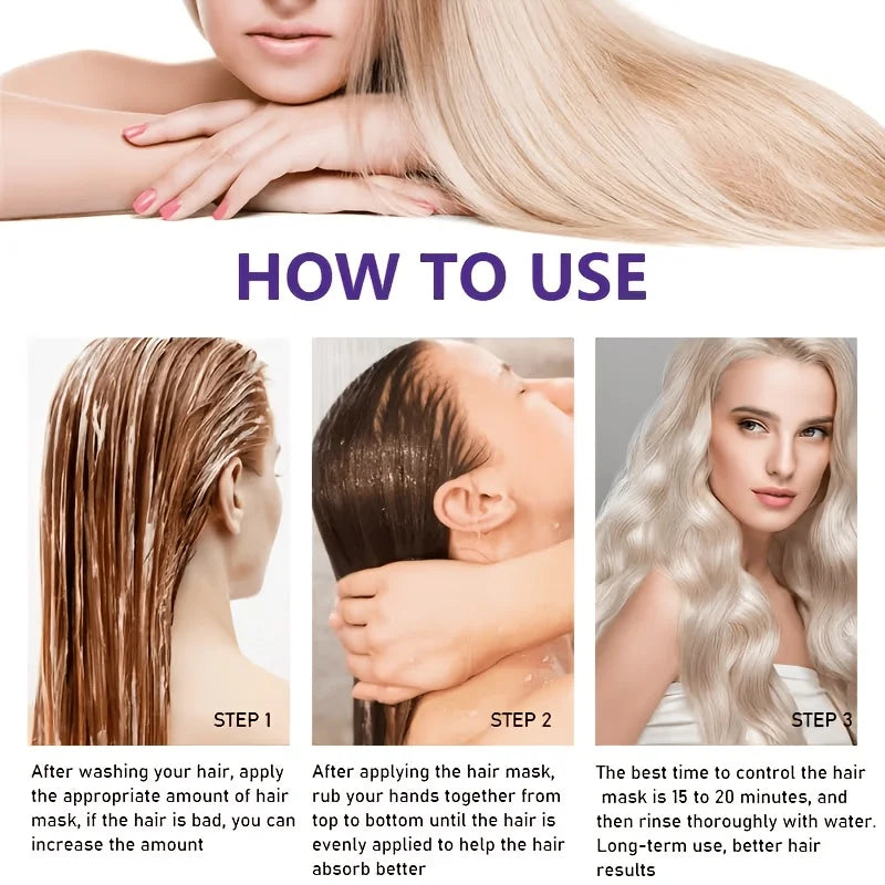 GSWP Purple Hair Mask Anti-Brassiness Shampoo,Deeply Condition, Detangles, Hydrates And Moisturizes,Smooth Hair Care.60/120g