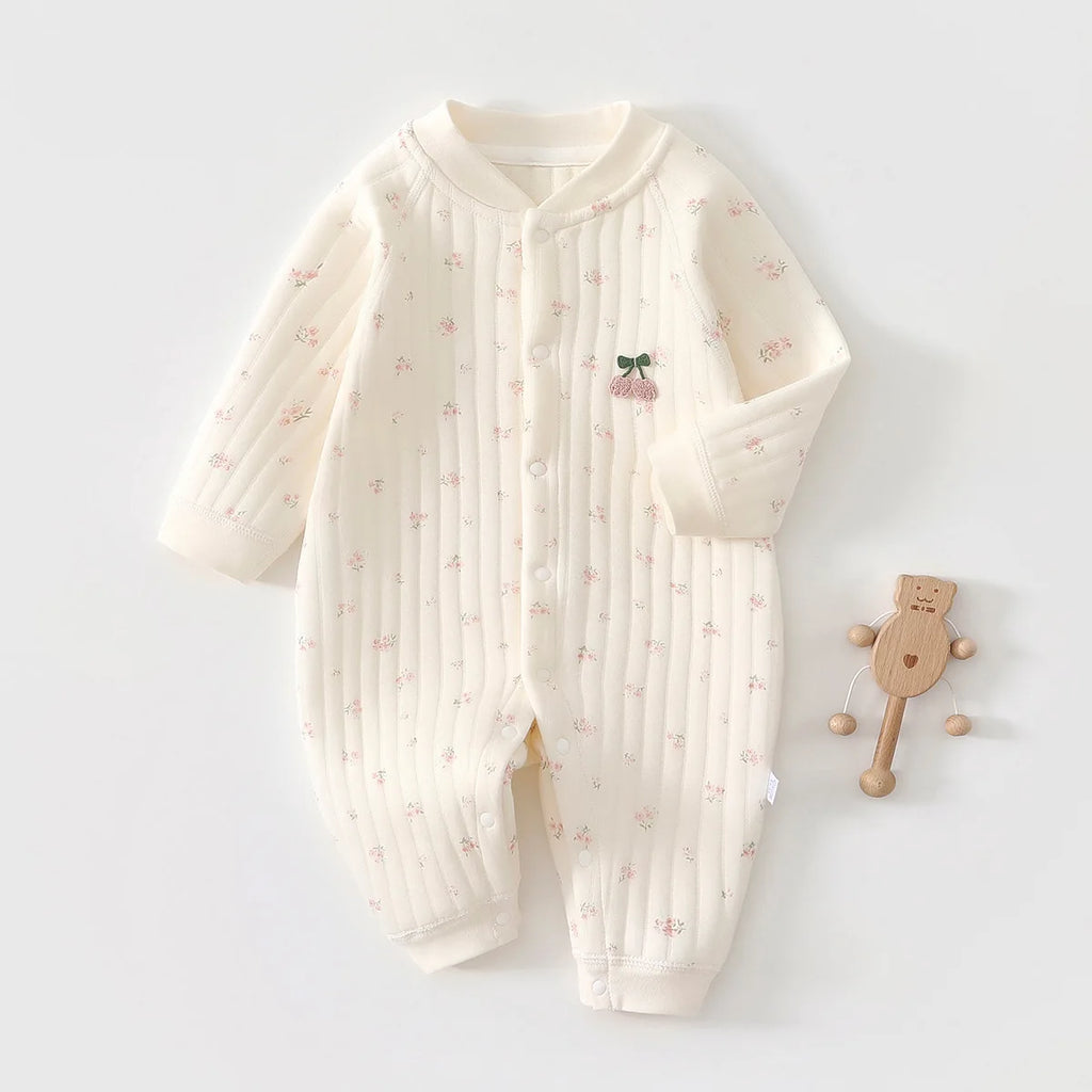 AYNIGIELL Autumn and Winter Newborn Jumpsuit, High-quality Pure Cotton Baby Girl Clothing 0-18 Month Baby Boy Outdoor Wear