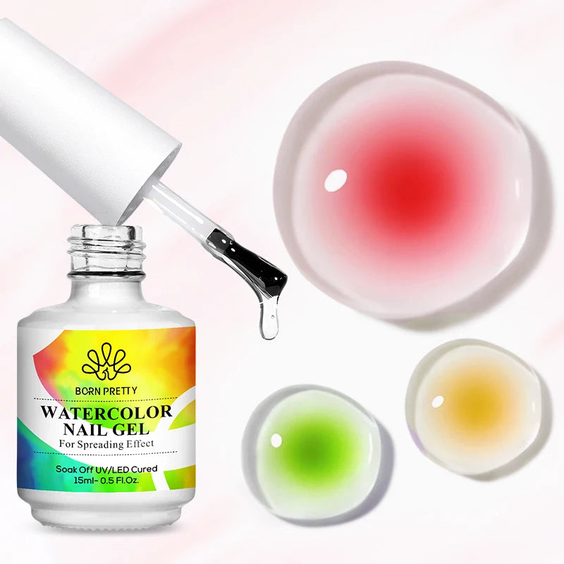 BORN PRETTY 15ml Autumn Nail Blossoming Gel Spreading Effect Watercolor Flower Gel Easy to Apply for Nail Art Manicure Pedicure
