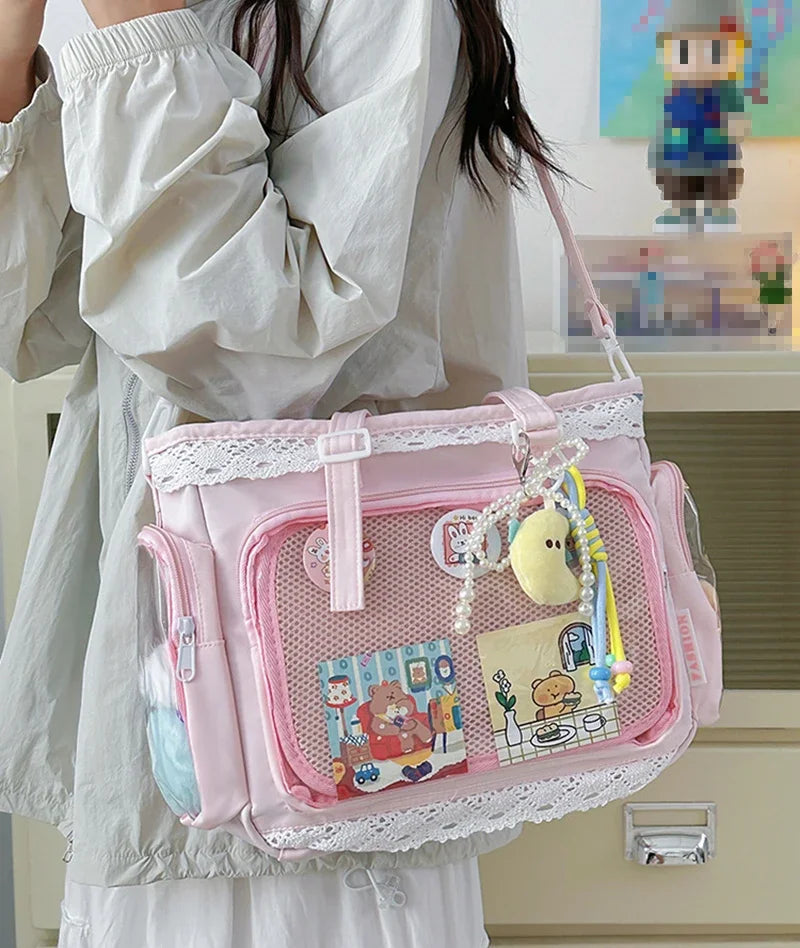 Large Capacity Ita Bag Anime Two-dimension Lolita Tote Bag Clear Window Crossbody Shoulder Bag Handbag Gift For Friends