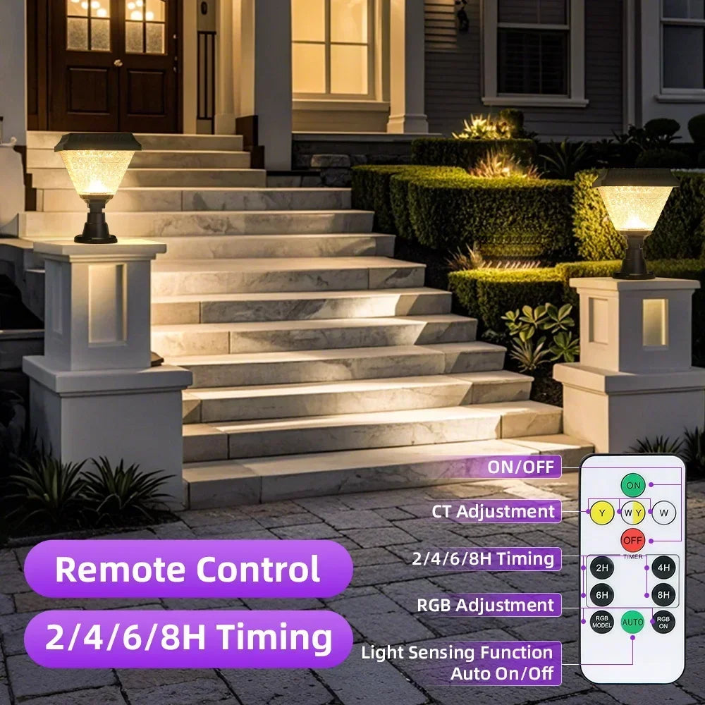 Outdoor Garden Solar Lights With Remote Control RGB Lights LED External Sunlight Lamp Garden Decoration Lighting Accessories