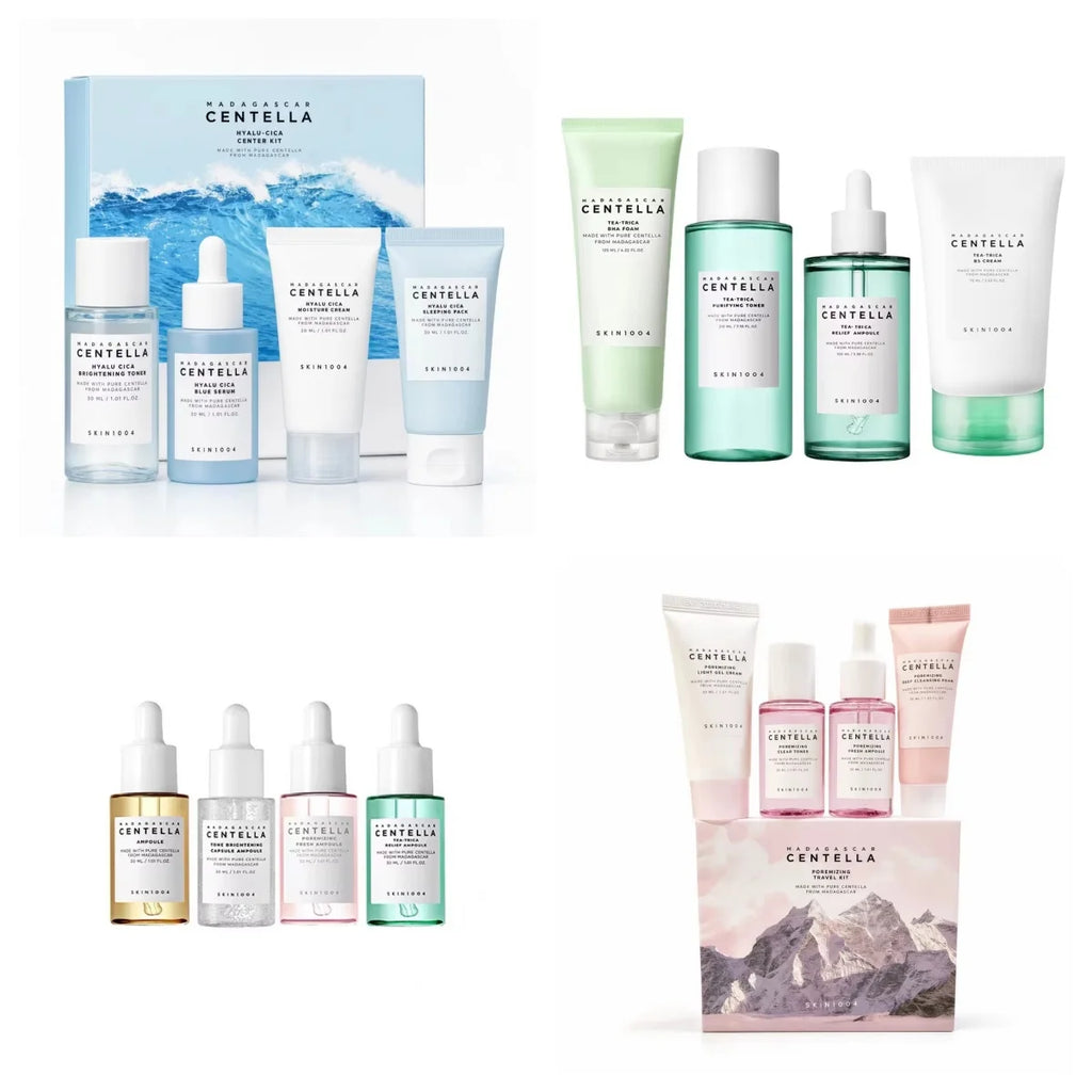 SKIN1004 Centella Asiatica Travel Skincare Set 5Pcs Calming Repair Sensitive Skin Barrier Moisturizing Complete Care Kit Gifts