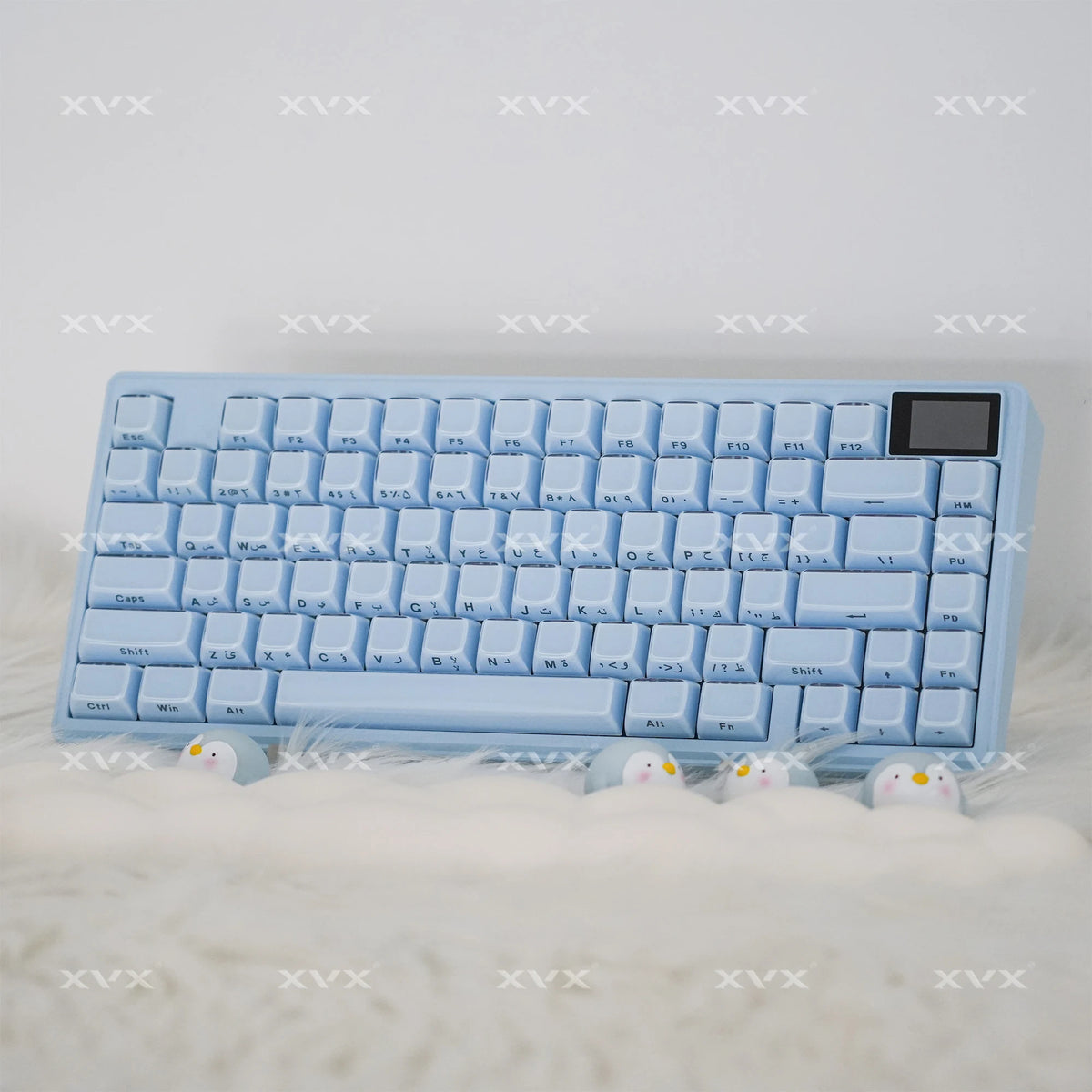 XVX Jelly Crystal Keycaps Side Print Pink/Blue 113keys Double Shote DIY Mechanical Keyboard OEM Profile Translucent Keycaps