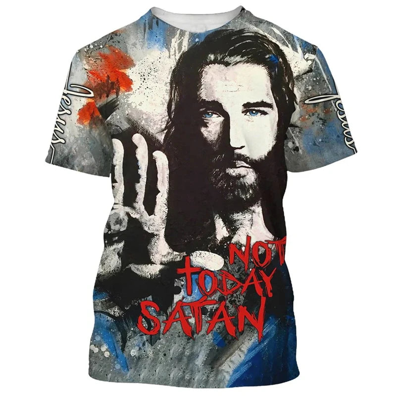 New 3D Print Jesus Lion Eagle Graphic T Shirt For Men Women Tees Trendy Unisex USA Flag T-shirts Casual Short Sleeve Kids Tops