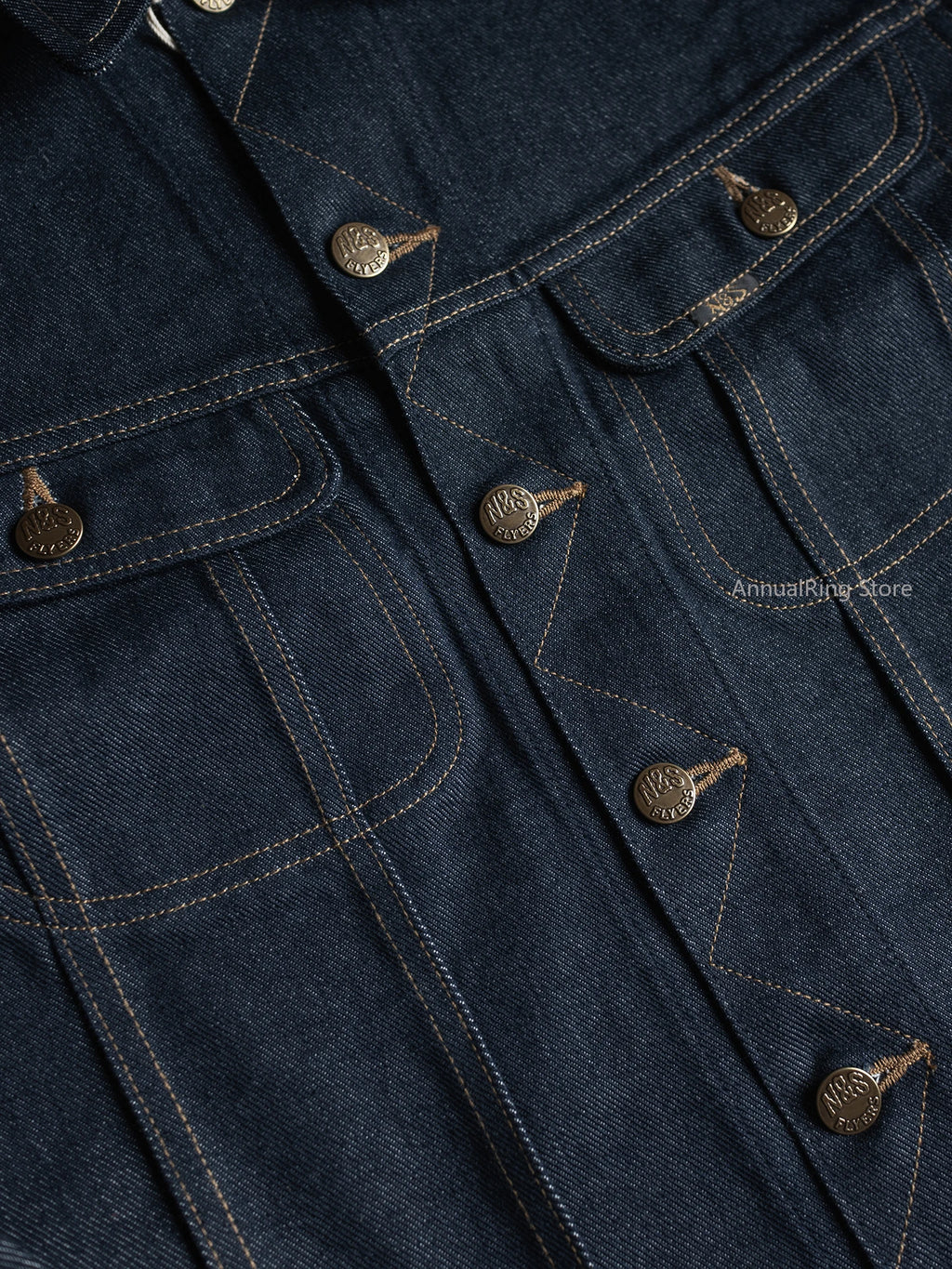 NON STOCK FLYERS Primary Color Left Oblique Anti-shrink Denim 101J Short Denim Jacket Retro Knight Jacket