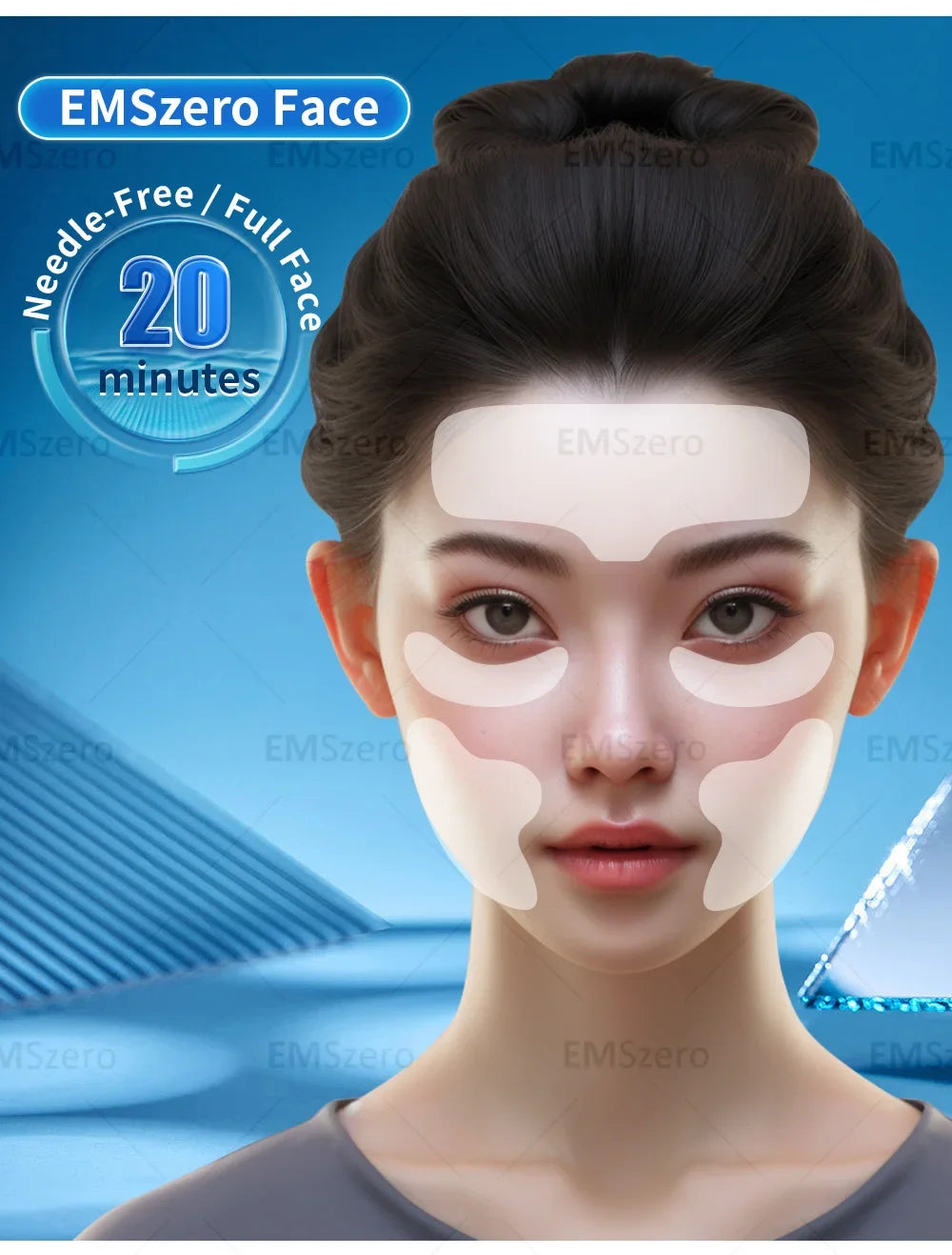 NEW Ems RF Facial Electrostimulation Face Lifting Machine 6 Handles Sculpt Face Pads Massager Device Anti Aging Wrinkles Removal