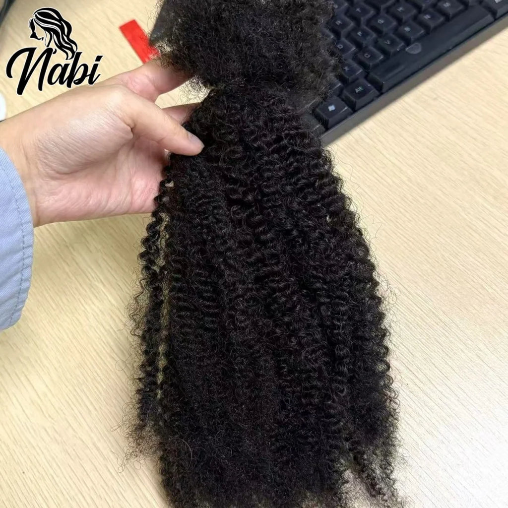 Mini Twist 4C Afro Kinky Curly Hair Bulk No Weft Crochet Human Hair Colored Bundles for Mini Braid Dreadlock Extension