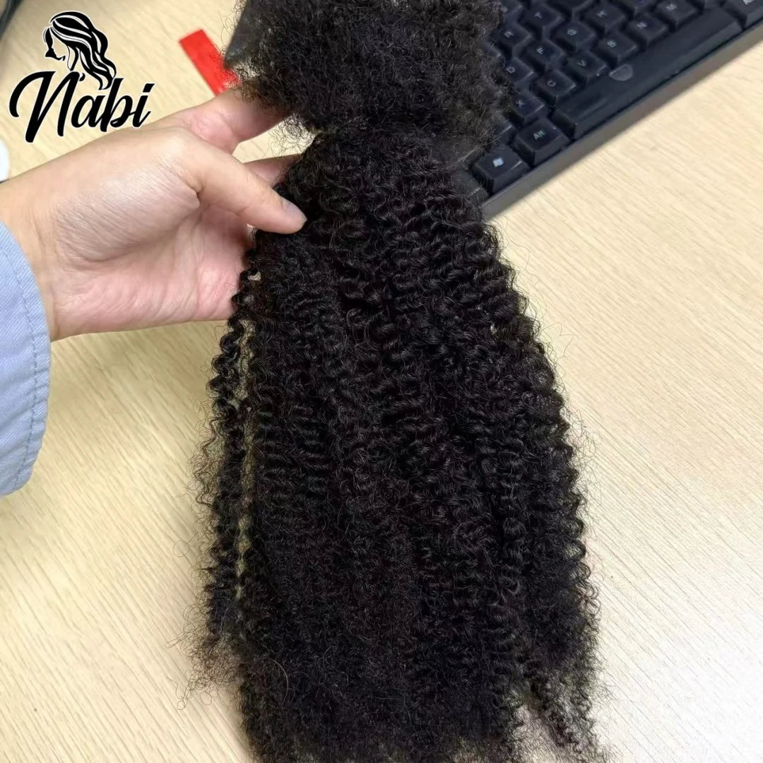 Mini Twist 4C Afro Kinky Curly Hair Bulk No Weft Crochet Human Hair Colored Bundles for Mini Braid Dreadlock Extension