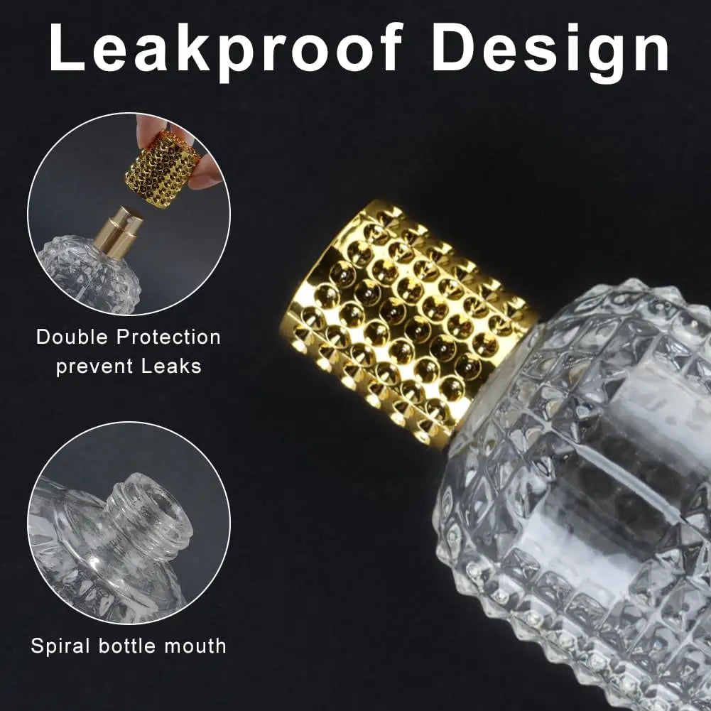 2pcs Perfume Bottle Spray Empty Perfume Atomizer Refillable with 3 Accessories Leak-proof Fine Mist Travel Bottle(30ml/50ml)
