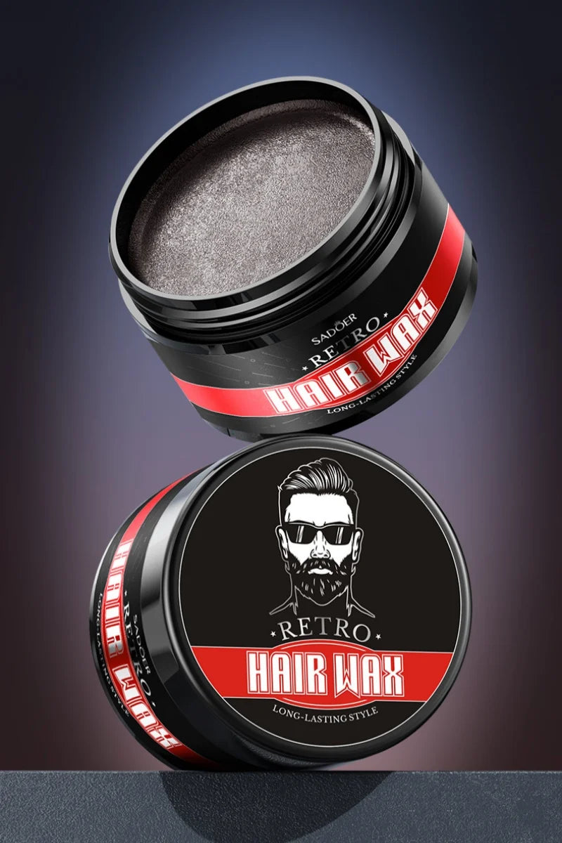 100g Men's Retro Hair Wax for Strong Styling and Natural Volume, Rich in Ginseng Root Extract, Keratin and Other Ingredients, with a Fresh Texture That Is Not Sticky, Easy to Clean, and Can Be Applied Gently to the Hair to Pr
