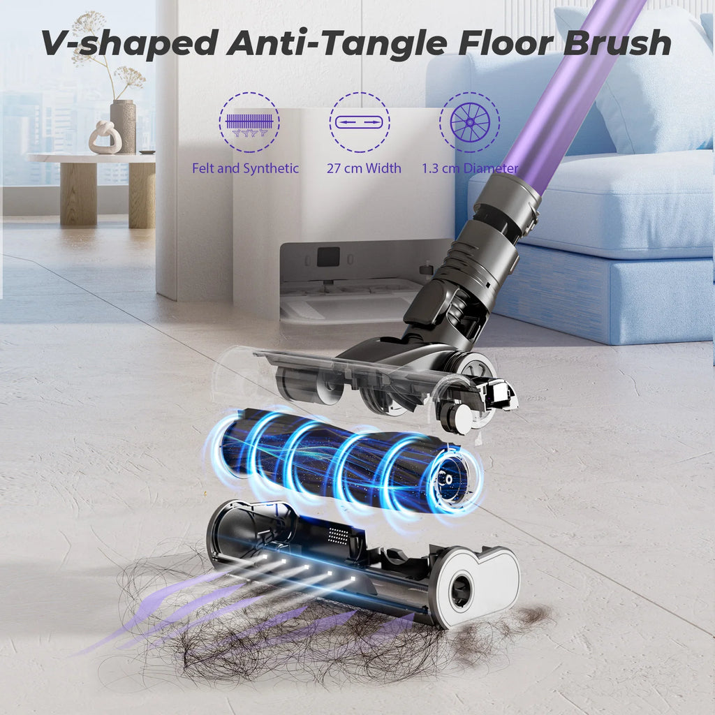 Yanhama 650W 75000PA Powerful Cordless Vacuum Cleaner, Handheld Self-Standing Vacuum 70 Mins Runtime for Floor Carpet Pet Hair