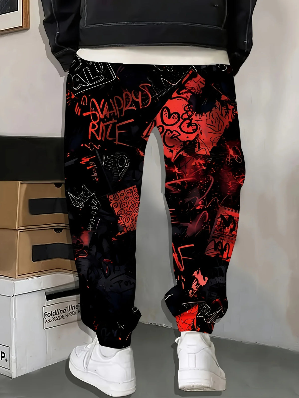 Men's 2025 Casaul Sweatpants Graffiti Printed Joggers Slim Fit Pants Casual Lounge Pants with Pockets  Autumn Winter Streetwear
