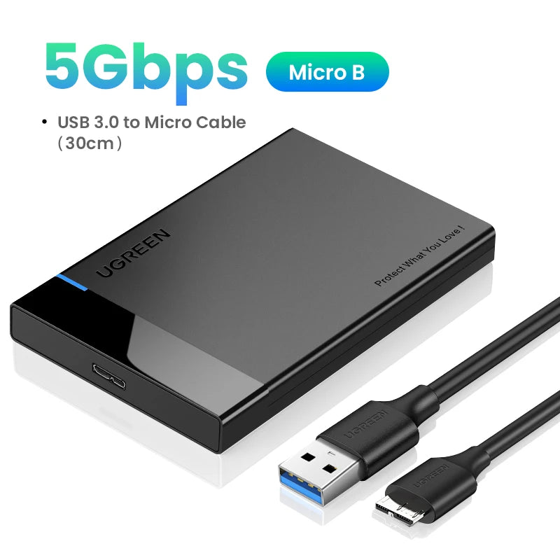 UGREEN HDD Case 2.5" Hard Drive Enclosure USB Type C SATA 5Gbps for SSD HDD 9.5 7mm External Hard Drive Disk Case Support UASP