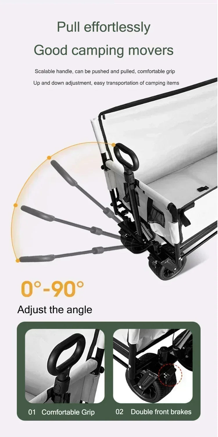 Outdoor camping cart, camping trailer, foldable stall, small cart, hand pulled travel camping picnic cart