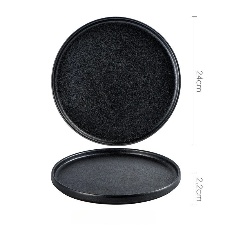 Matte Ceramic Tableware Bowl Plate Cup Set Nordic Retro Stoneware Dinner Bowl Salad Noodle Rice Bowl Dish For Home Restaurant