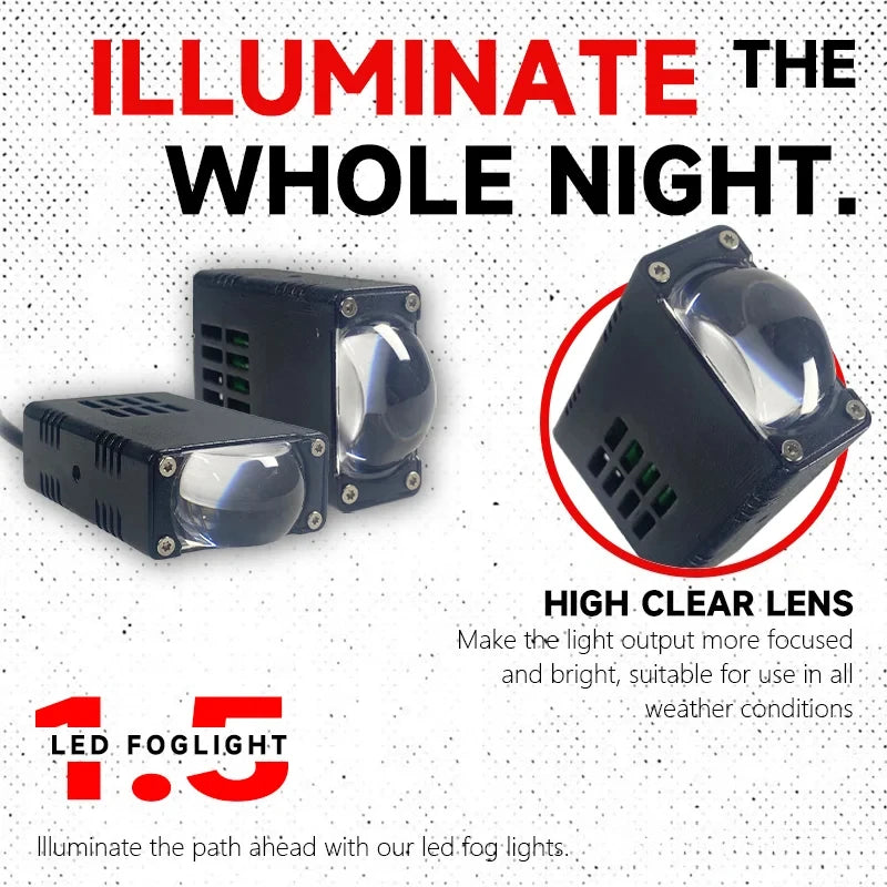 NXY NX22 LED Headlight Bumper Fog Lamp Projector Lens Mini Driving Light Auxiliary Light For Car Motorcycle Spotlights For Truck