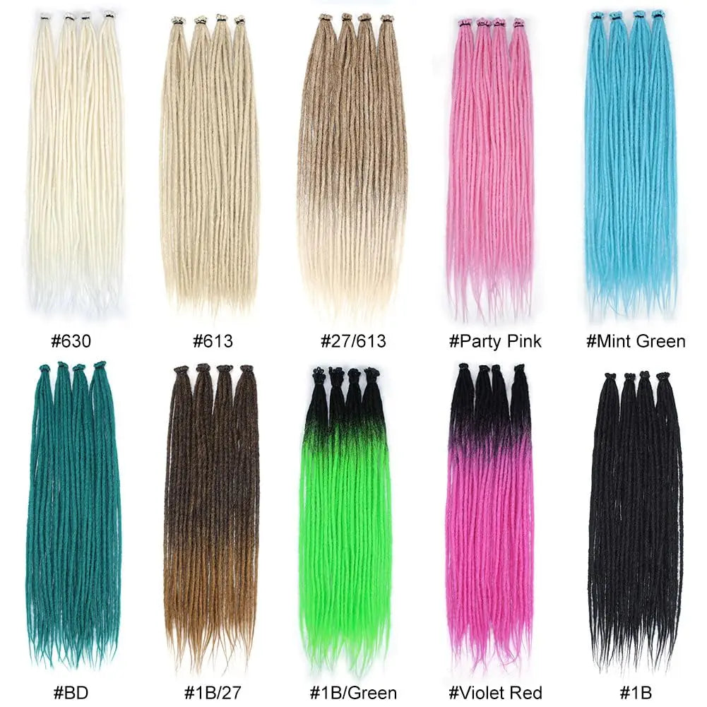 Dreadlock Extensions, 22" Brown to Blonde Synthetic Crochet Dreads Extensions 100% Handmade Single Ended Dreads Thin 0.6cm Width