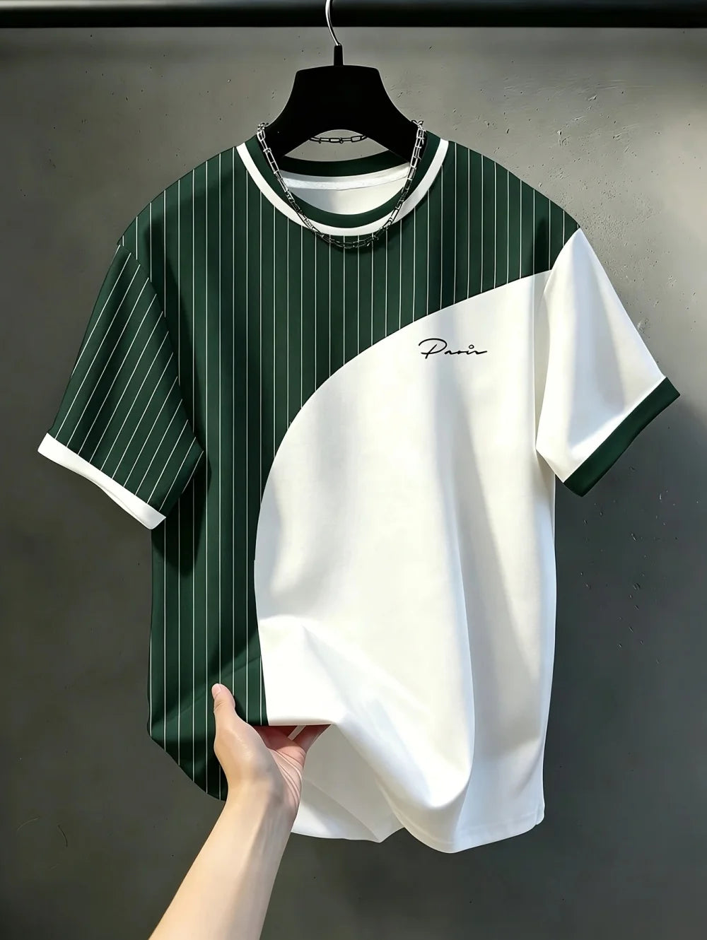 2026 New Summer Men's Short Sleeve T-Shirt Casual Fashion 3D Printed Color Blocking Design Streetwear Outdoor Unisex Clothing