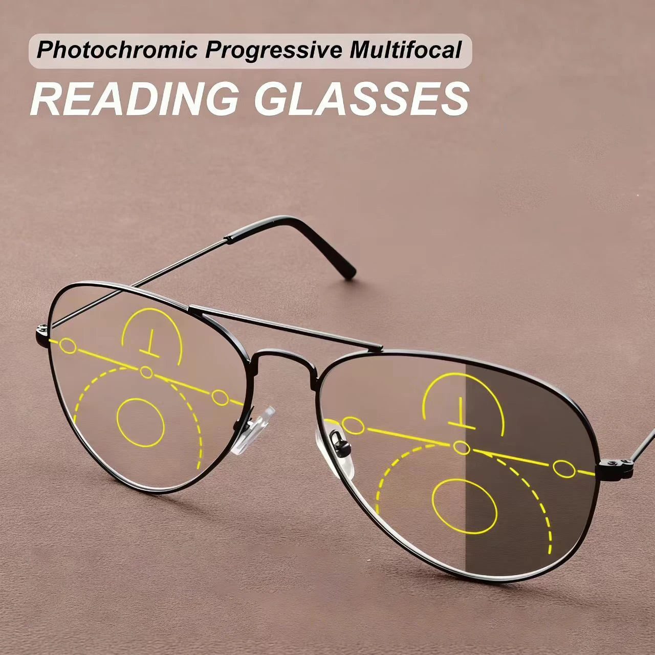 UV Sun Photochromic Progressive Reading Glasses for Women Men Multifocal Anti-Blue Light Outdoor Shade The Sun Hyperopia Eyeglas