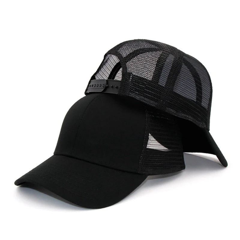 Custom Logo Mesh Splicing Breathable Adjustable Baseball Cap Men Hip Hop Summer Shade Snapback Hat Outdoor Women  Trucker Caps