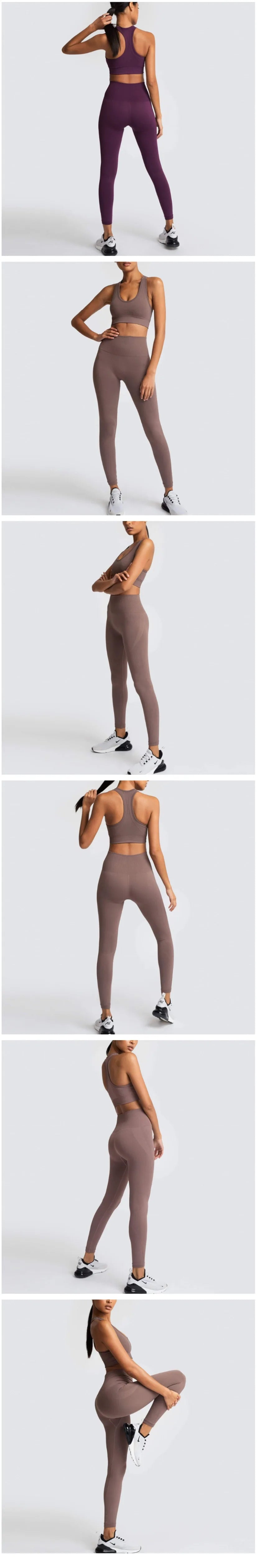 NEW Women's Yoga Set Seamless Sportswear 2-Piece Gym Yoga Clothes Sports Bra + Leggings Running Wear Skinny Sports Set Suits