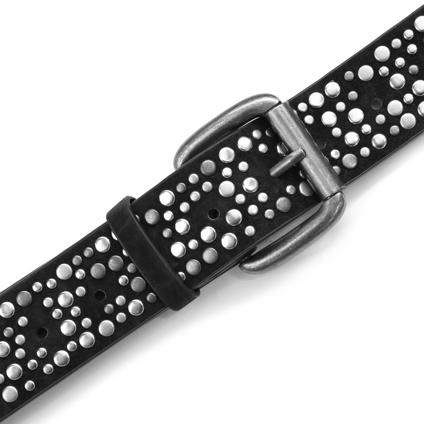 Rivet Punk Belt for Men and Women, Western Studded Belt for Jeans Pants, Faux Leather Cowgirl Cowboy Y2K Belt
