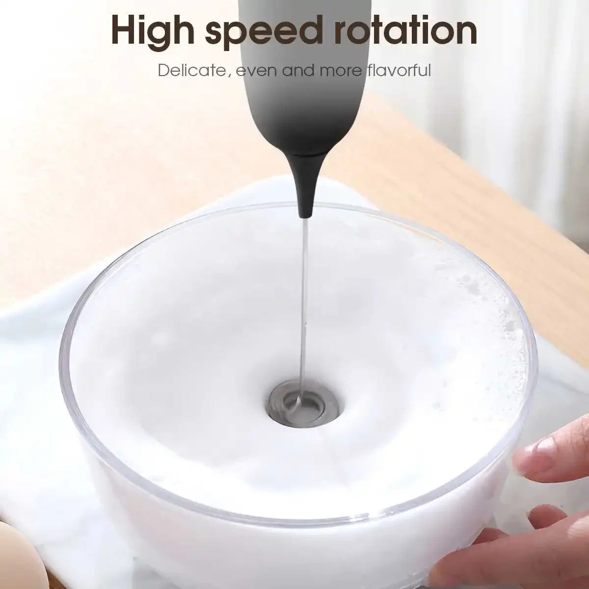 1PC Handheld Stainless Steel Electric Milk Frother Whisk Creamer (No AA Batteries Required) Beverage Coffee Frother Ideal Gift