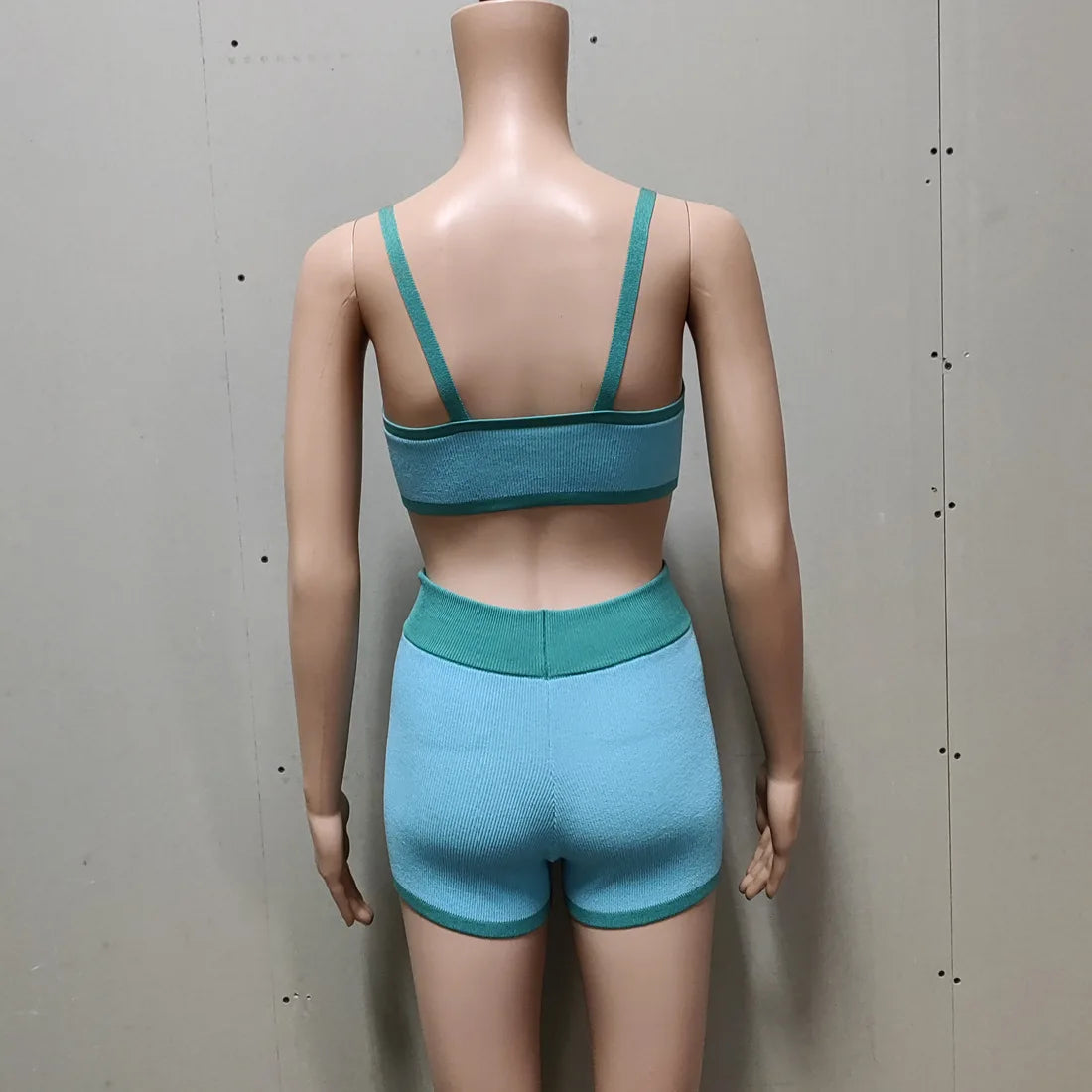 Summer Contrast Knit Outfits Halter Top And Short Trousers Sets Female Beach Holiday Sexy Casual Tracksuit Y2k Women Sets 2026