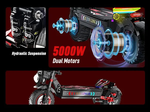Off-Road 10000W Electric Scooter 60V 40AH 55MPH Accessory Kit Seat Dual Motor US