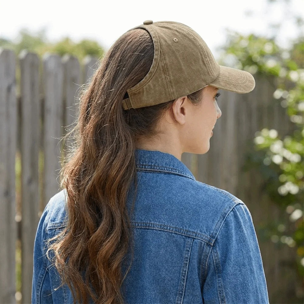 Visor Cap Solid Color Washed Baseball Cap Hip Hop Adjustable Empty Top Hat Snapback Cap Sunscreen Sun Protection Peaked Hat Men