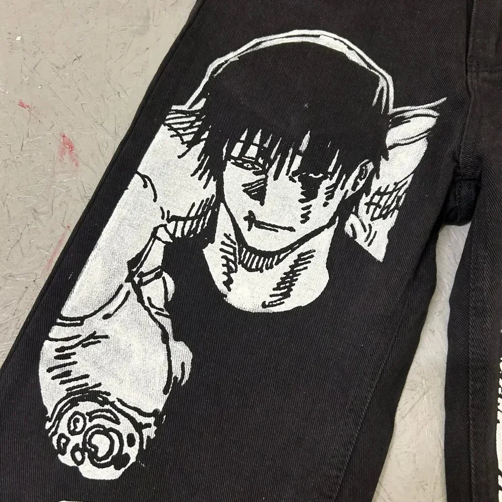 Harajuku Zoro Y2k Baggy Jeans Women Vintage Wide Leg Denim Pants Popular Jeans Streetwear Couples Trouser Men Clothing