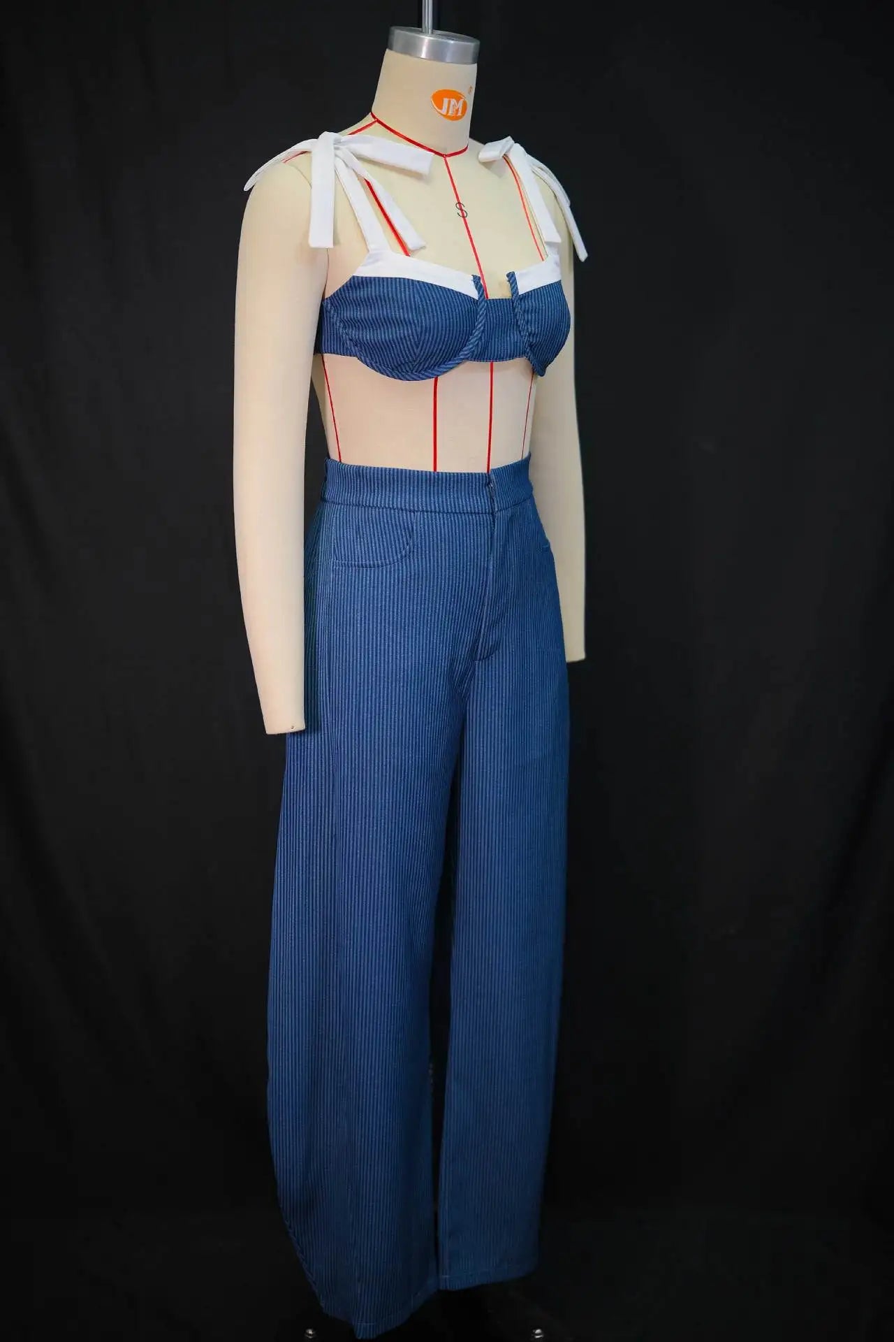 Pant Set Women Two Piece Sets Strapless Sleeveless Sexy Tops Wide Leg Long Pants High Waist Y2k Streetwear Elegant Slim Fit