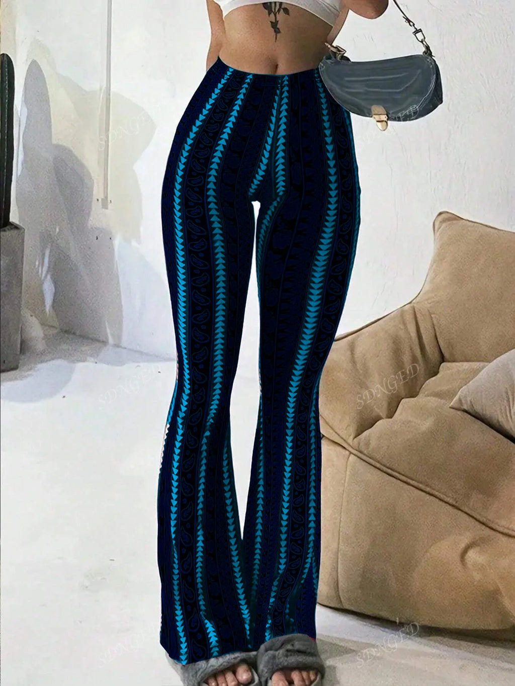 Autumn Winter Y2k Trousers Casual Fashion Long Pants Tight Casual Tight Vintage Sexy Stripe Female Clothes Chic Flare Pants