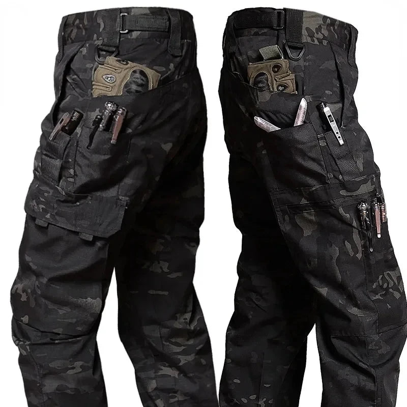 Multi-Pocket Men's Tactical Casual Pants Cargo Pants Outdoor Hiking Trousers Wear-Resistant Training Overalls