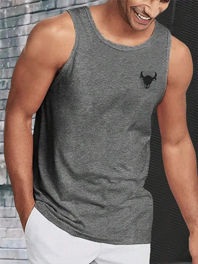 Summer Exercise Fitness Men's Tank Top Daily Street Men's Fashion Tank Top Outdoor Sports Loose Comfortable Men's Sleeveless Tee