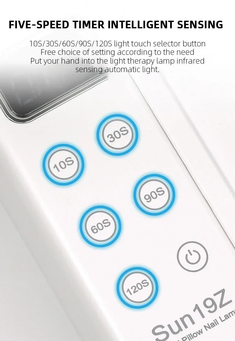 UV LED Lamp for Press On Quick-drying Nail Dryer With Hand Pillow Wear Nail Drying Lamp Foldable for Curing All Gel Nail Polish