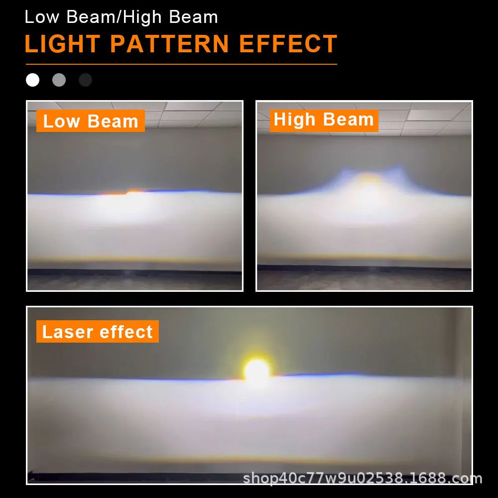 170W Car LED Lights Laser Projector Headlights Hi Lo Beam Direct Lighting Retrofit No Damage Installation Car Accessories